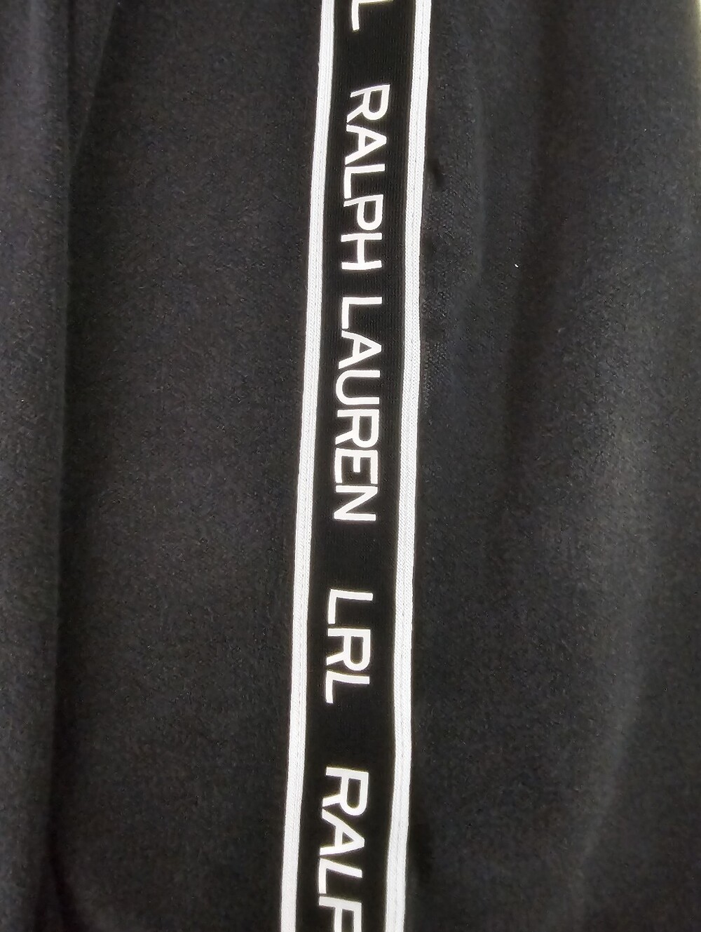 Vintage Lauren Ralph Lauren Polo Dress Sz L Black Logo Tape Cotton Stretch Y2K - Picture 6 of 14